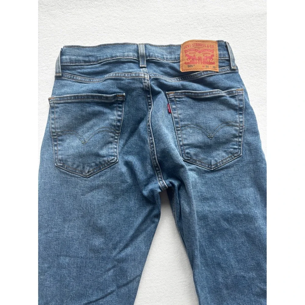 Levi 505 Regular Fit Jeans Mens 30x30 Blue Straight Leg Denim 00505-2669